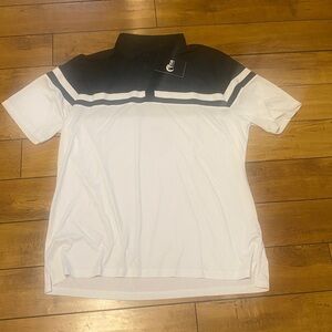 ZYIA Black and White Birdie Polo New